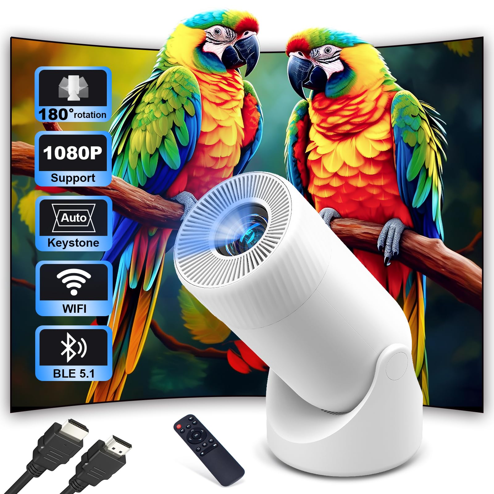 Amazon.com: Mini Projector with Wifi and Bluetooth Portable, 180